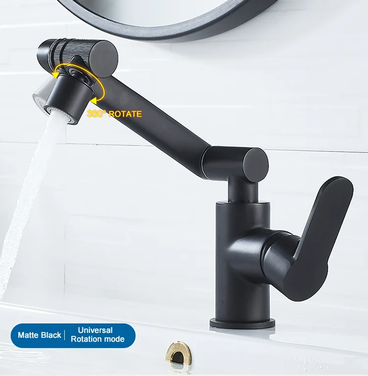 New Style Modern Single Hole 720 Degree Chrome Bathroom Faucet Basin Mixer