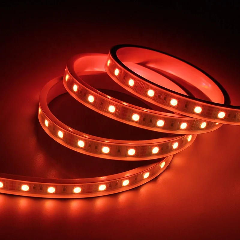 Two Color Silicone Extrusion Waterproof Strip Rope Light 24V LED Neon Sign Tube White RGB color 10W/M