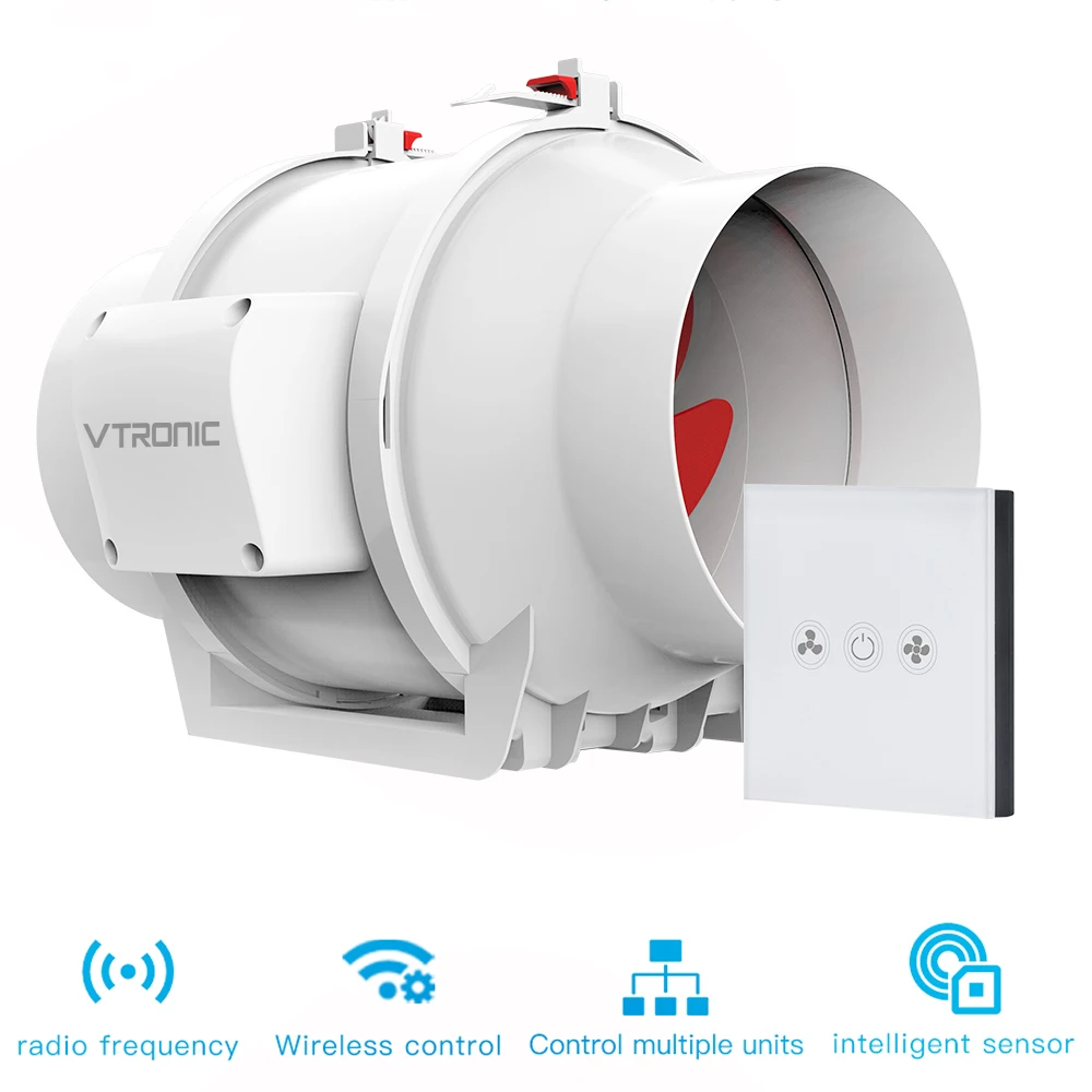 Vtronic Remote Control Rc Exhaust Fan Wireless Control For Grow Tent,Grow Room,Bathroom