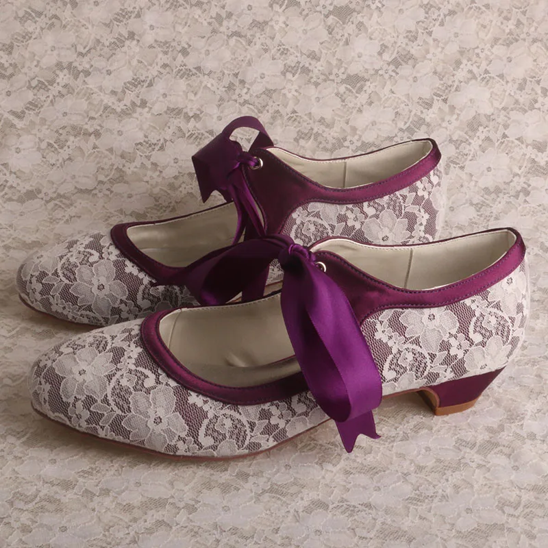 purple lace up shoes