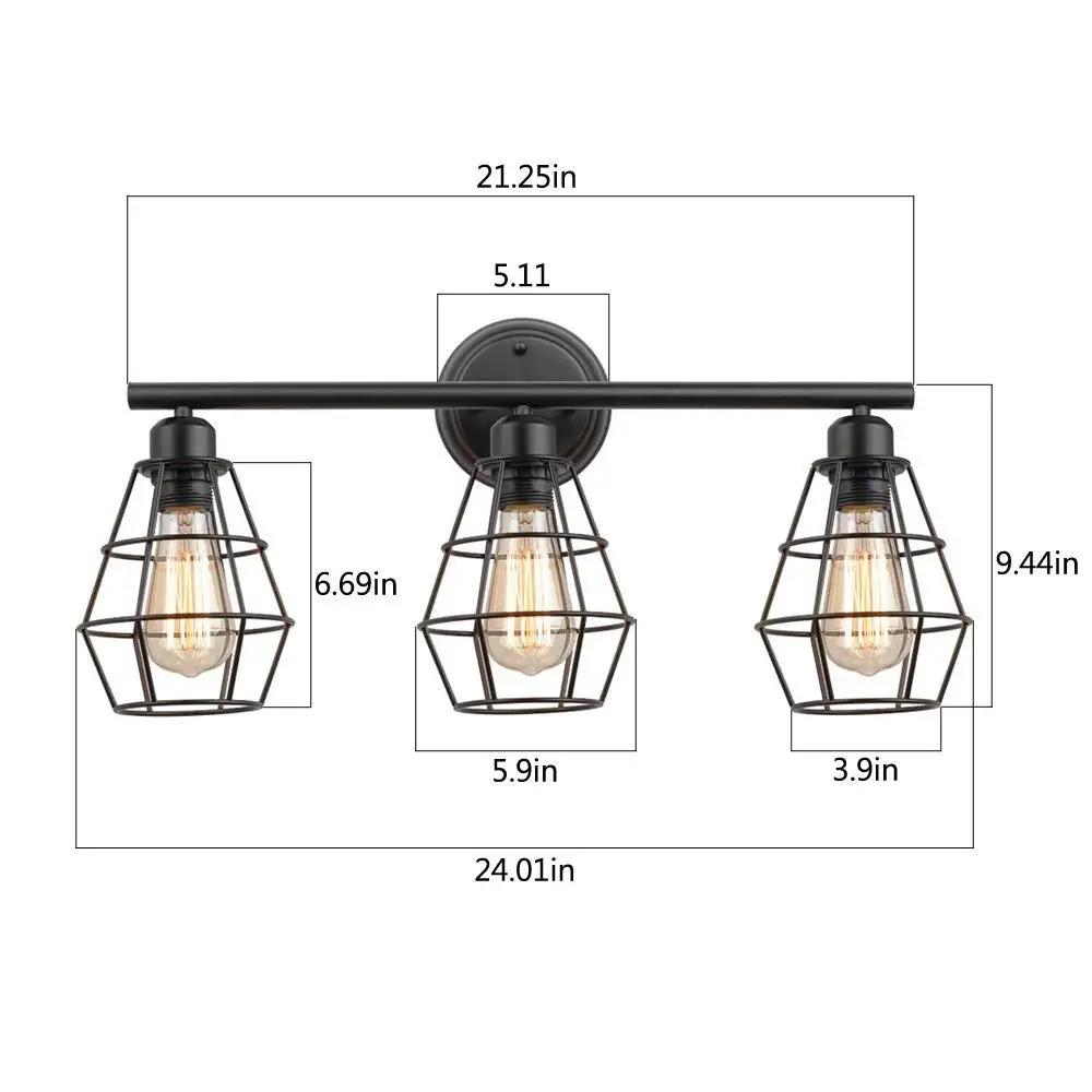 Amazon Hot Selling American Style Retro Wrought Iron Industrial Wall Lamp Creative Restaurant Cafe 2 Head LED Wall Lights