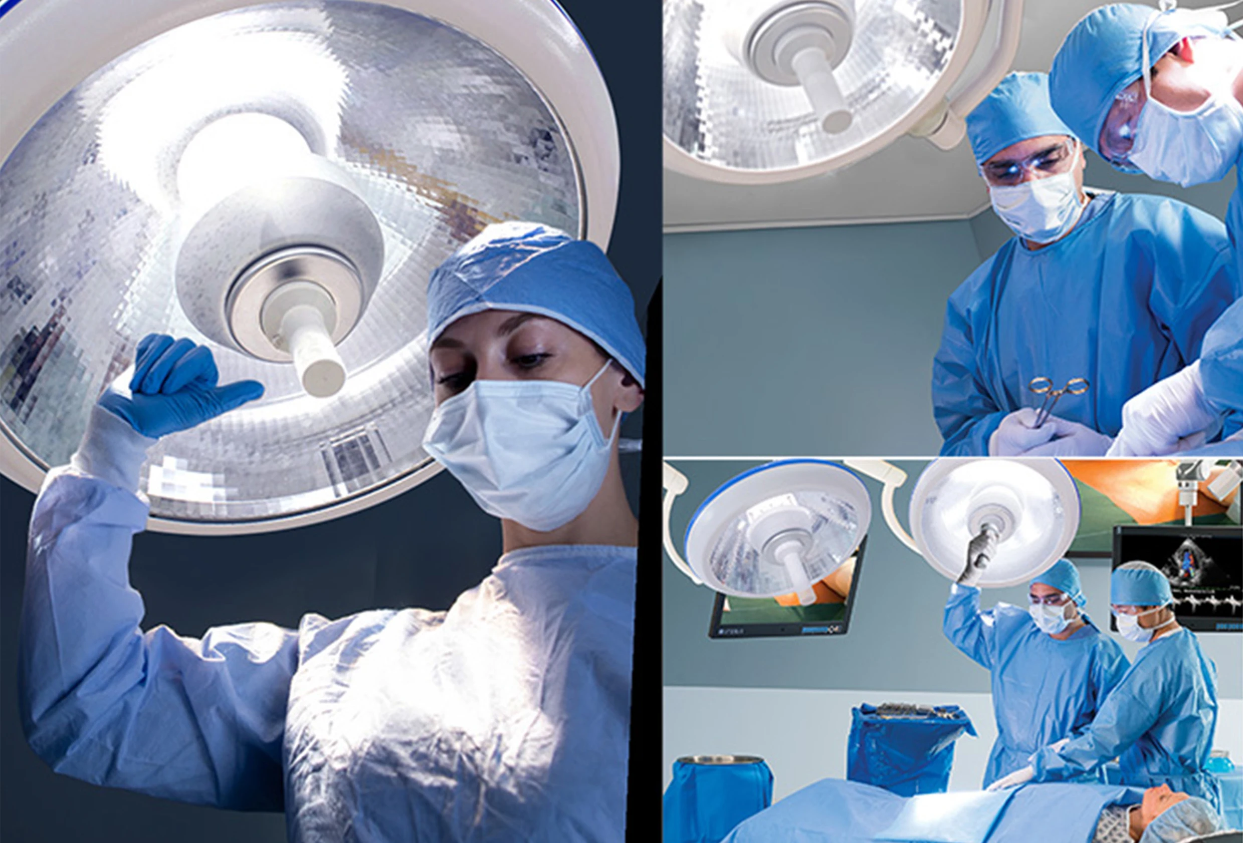 MICARE E700/500 Overall Double Dome LED Ceiling  Surgical Light LED Operating Light LED OT Light details