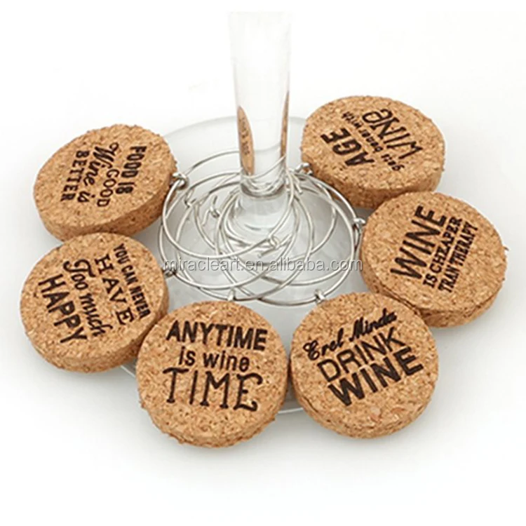 Trade Assurance New Arrival Cork Wine Glass Charms