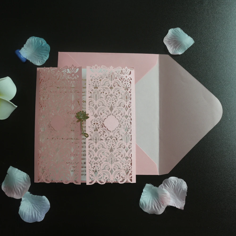 Chinese Cheap Invitation Cards Custom Print Luxury Laser Cut Wedding