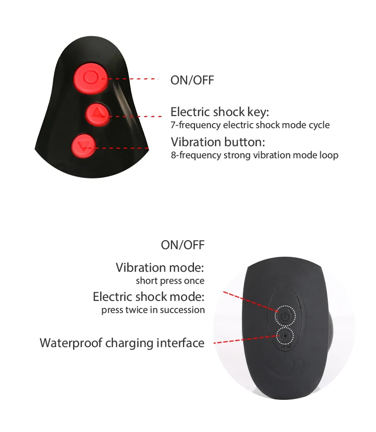 Xshark Remote Control Silicone Butt Plug Anal Insert 7 Frequency