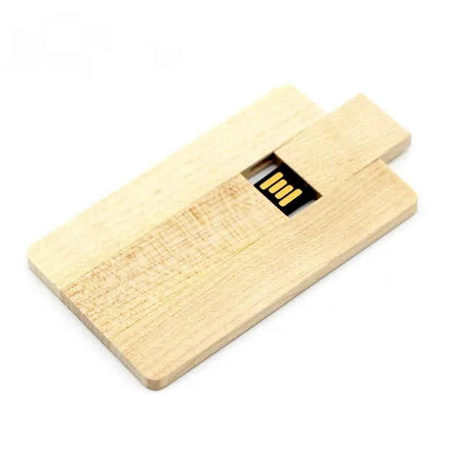 Usb Flash Pen Drive Memory Stick Wooden Credit Card Shape For Custom Logo Box Corporate Gift 2.0 8Gb 16Gb 32Gb - ANKUX.COM