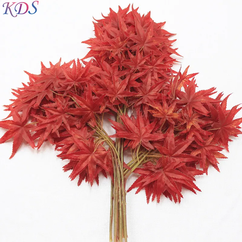 Artificial Tree Branches And Leaves Plastic Maple Leaf Green Banyan