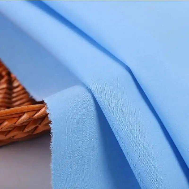 
polyester cotton plain woven 45*45 120 gsm poplin fabrics shirt fabric and TC fabric 