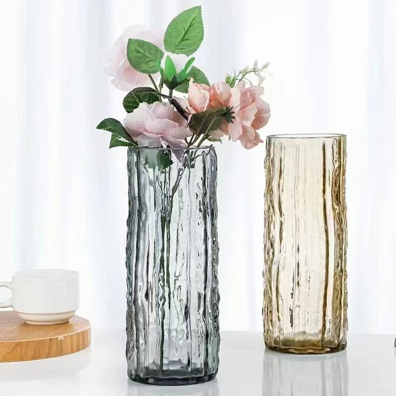 Elegant Glass Vases Modern Rectangular Pot Tabletop Glass Vases Home Decor Vases For