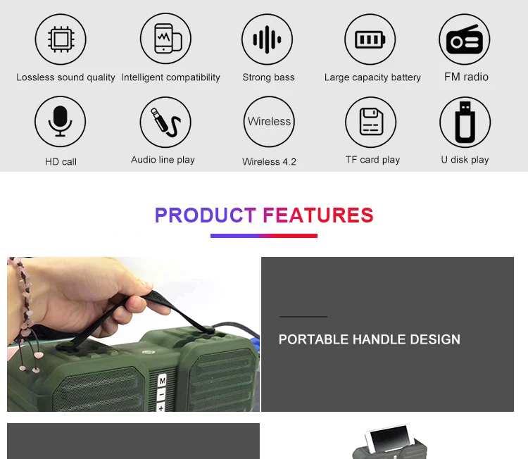 Original factory newest outdoor portable wireless  bluetooth speaker