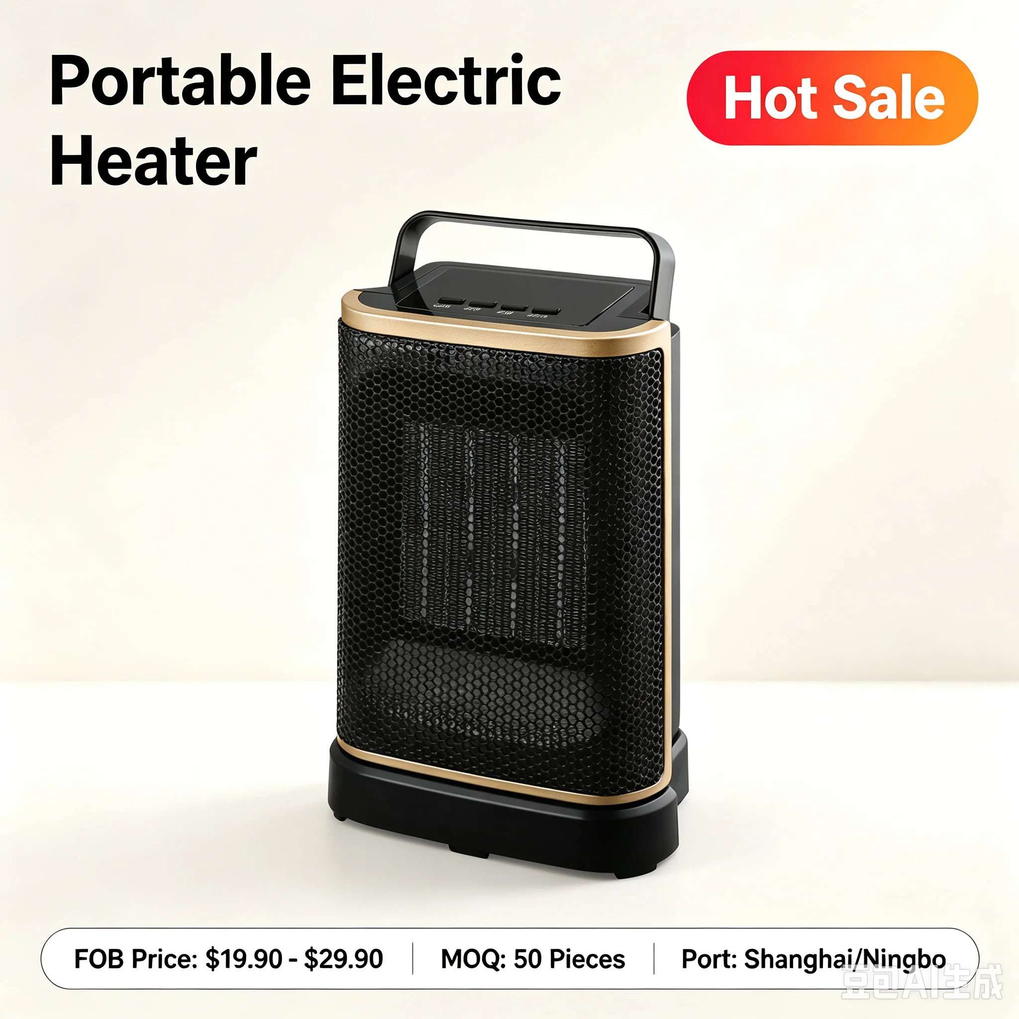 Compact oil-filled radiator heater with silent operation and analog thermostat
