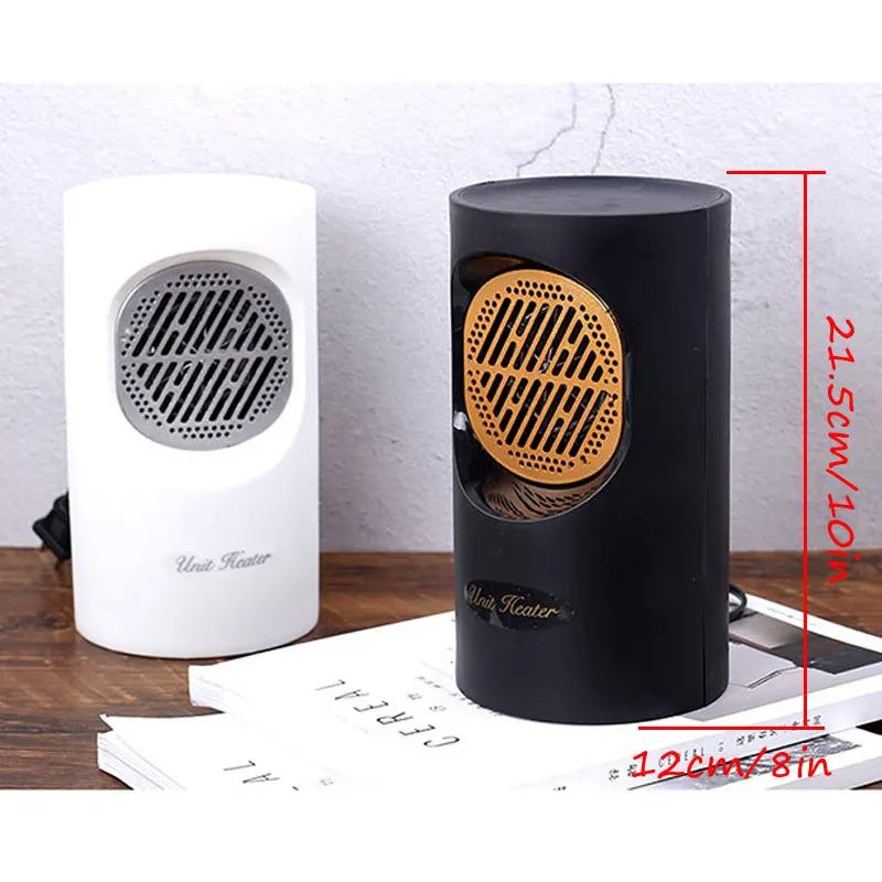 Portable Mini Handy Electric Fan Heater Radiator Plug in Hot Air Fast Wall Heater Blower for Office Home Adjustable Heater