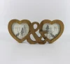 Two love Hearts Log wood colour funny wooden photo frame