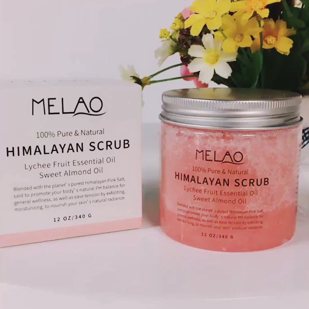 Melao Private Label Pure Himalayan Pink Salt Body Scrub Wash With Exfoliating For Softhealthy 