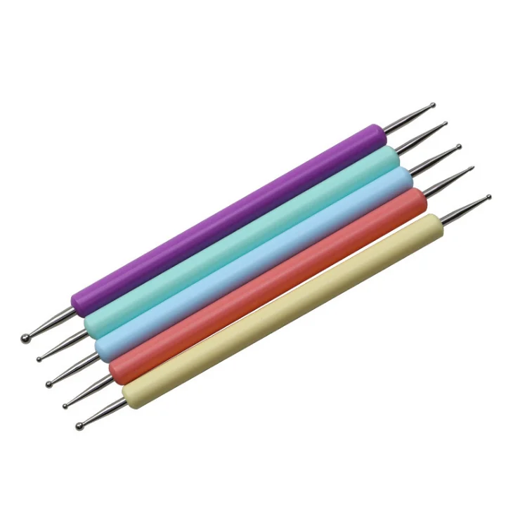
5PCS Nail Art Brush Pen Acrylic Handle Painting Gel Nail Brush 