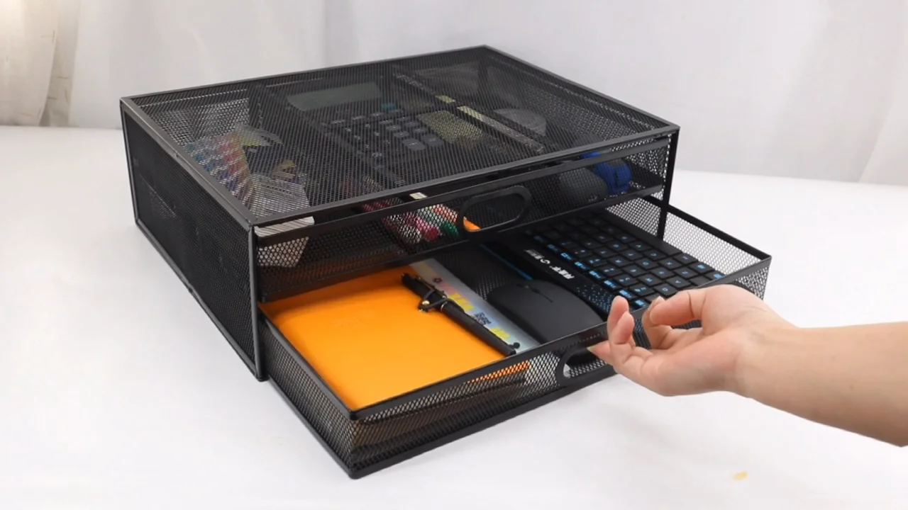 Organizador De Escritorio De Malla De Metal,Cajón De Almacenamiento