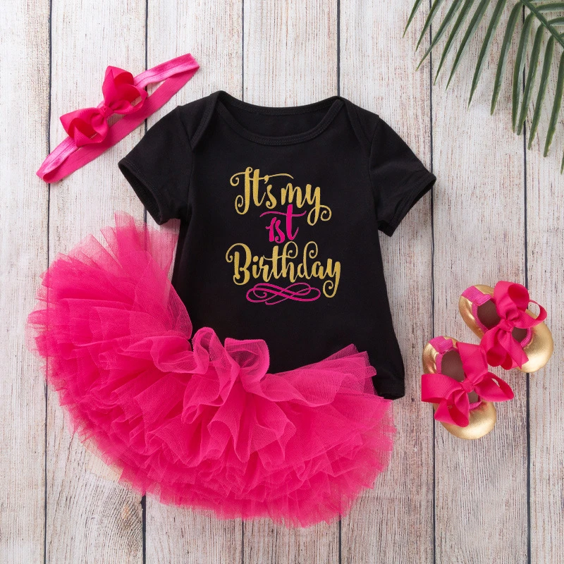 Hot Sale Newborn Baby Girl Birthday Dresses Outfits My First Birthday 1