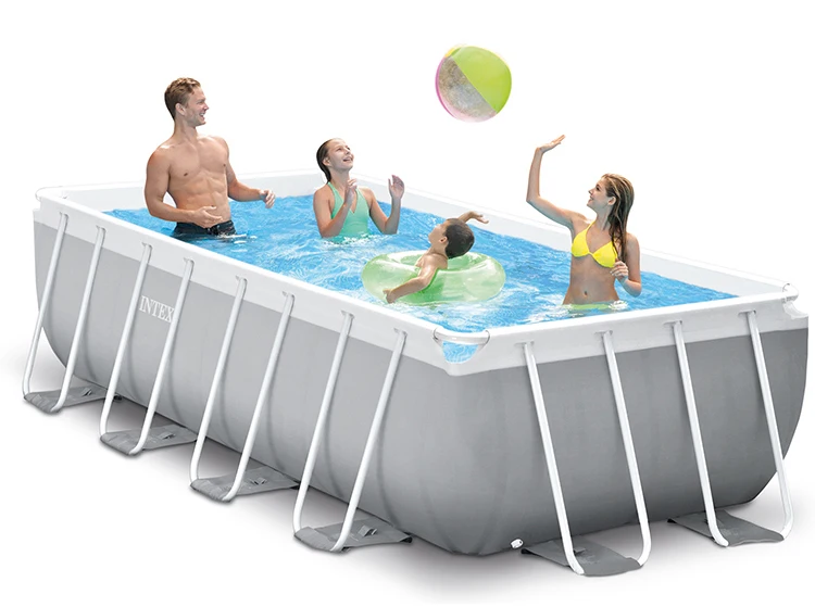 Intex 26788 Original Rectangular Metal Frame Swimming Pool Set Steel