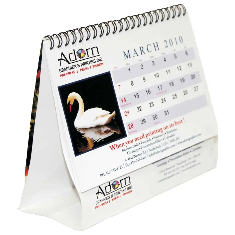 Promotional Personalized Custom Desk Calendar Paper Spiral Wall 