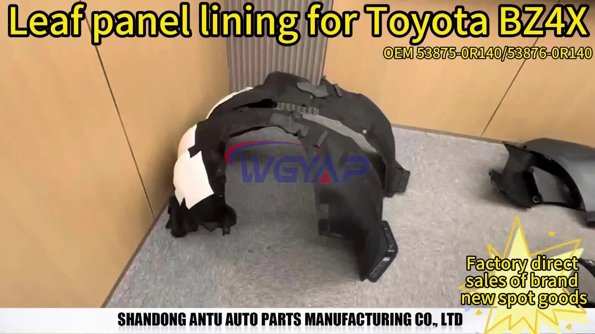 OKB  WGYAP OEM 53876-0R150/53875-0R150 Front Fender Lining Plastic