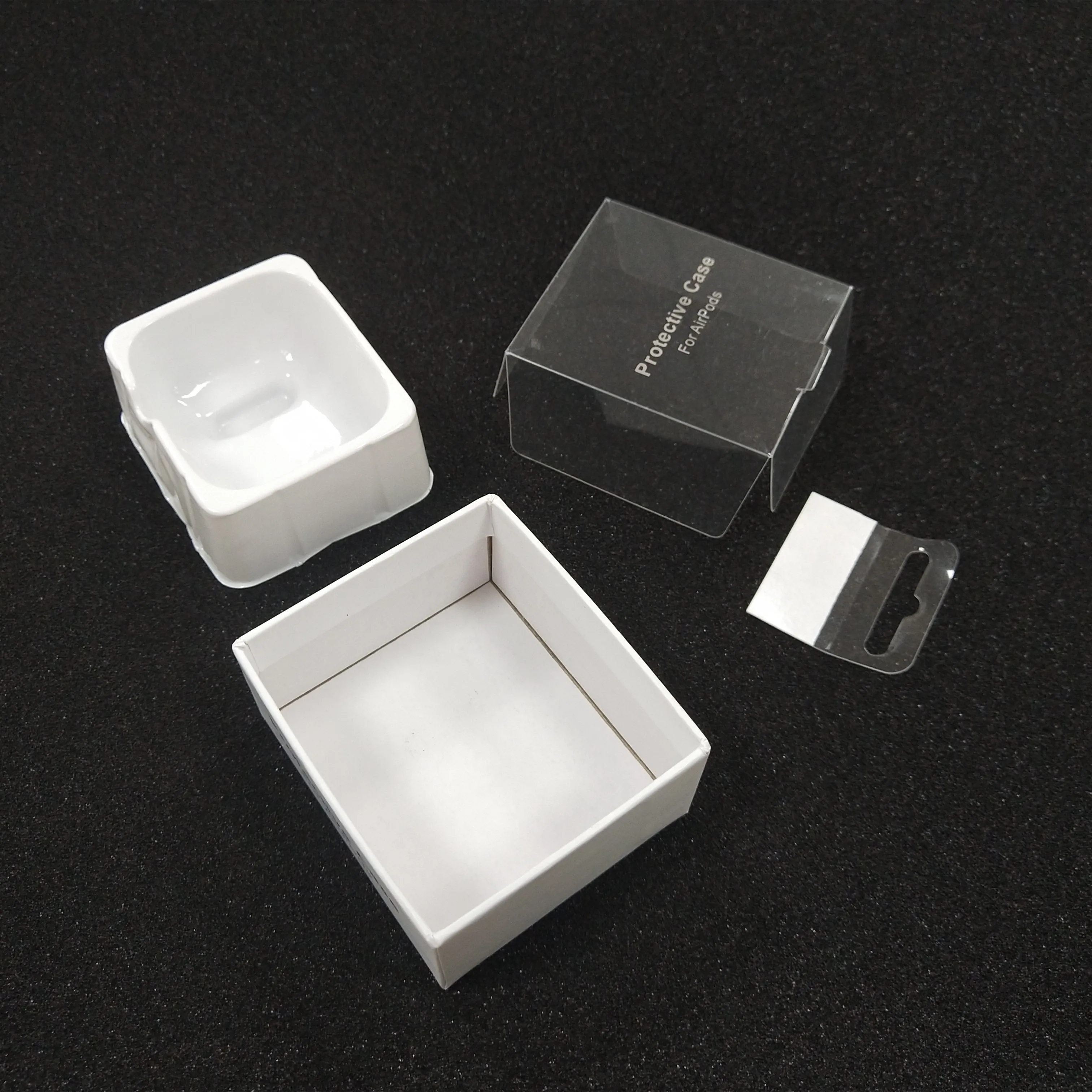 帶塑料蓋禮品盒的硬紙板包裝 airpods 保護套帶定製吸塑托盤