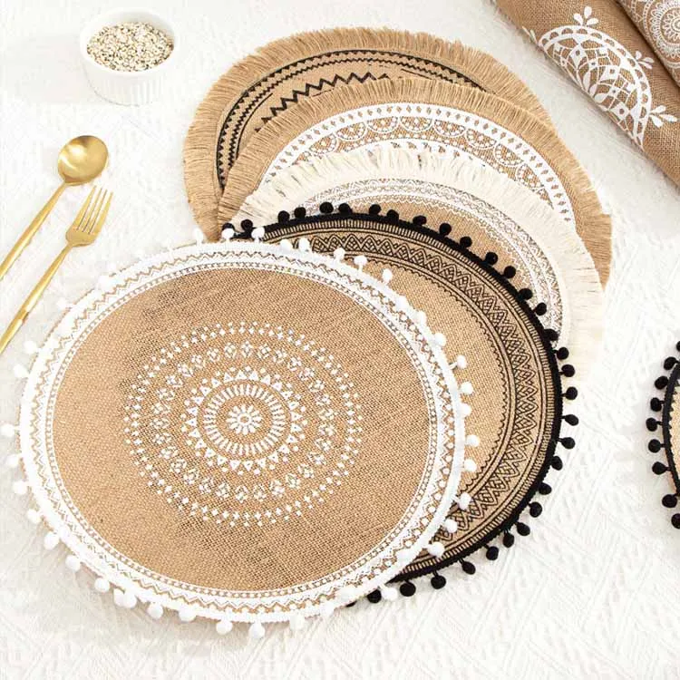 Homechoice Jute Cup Coasters Dining Table Mat Heat Insulation Holder