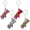 Iron Man Glove Keychain Marvel Avengers Thanos Infinite Power Gauntlet Metal Keyrings