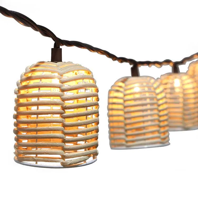 decorative rattan led string lights