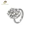 MFG Fashion Oval Shape For Cubic Zirconia Emerald Cut Ring 925 Sterling Silver