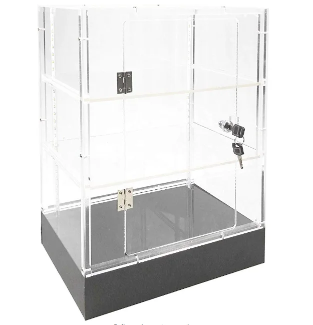 Lockable Acrylic Display Shelf Cabinet With Led Base Plexiglass Led ...