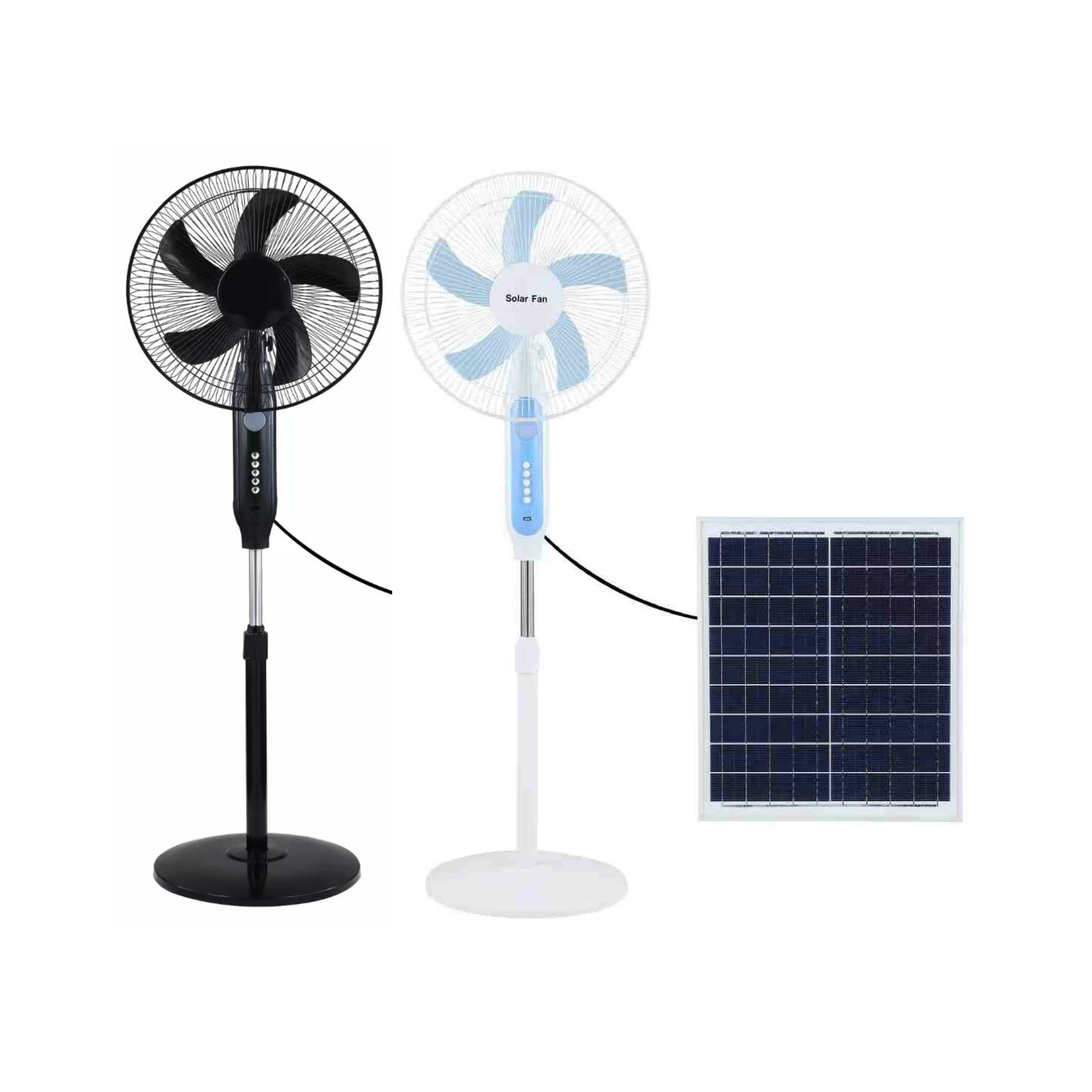 16inch Solar Fan Solar Rechargeable Fan With Solar Panel Pedestal Fan ...