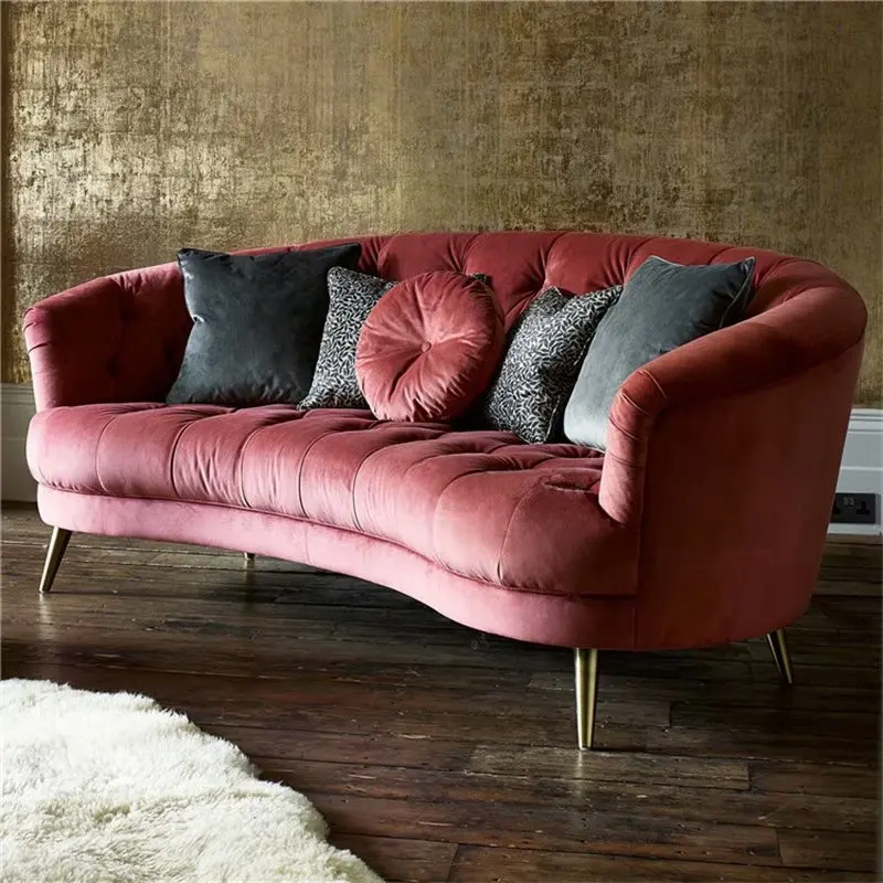 Custom furniture Europe and the United States High-end living room button 3-person sofa