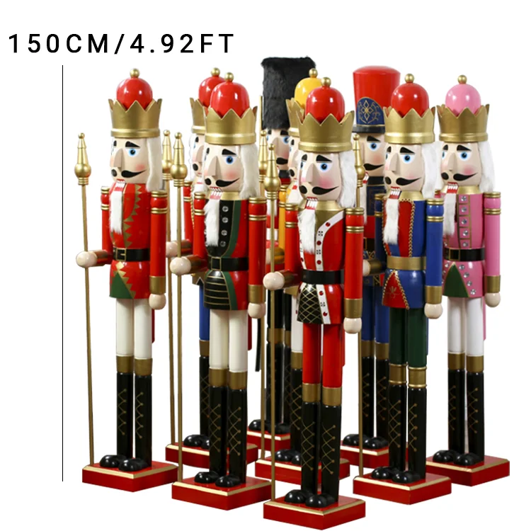 150cm 5ft 60'' Giant Outdoor Nutcracker Soldier Christmas Wooden Custom