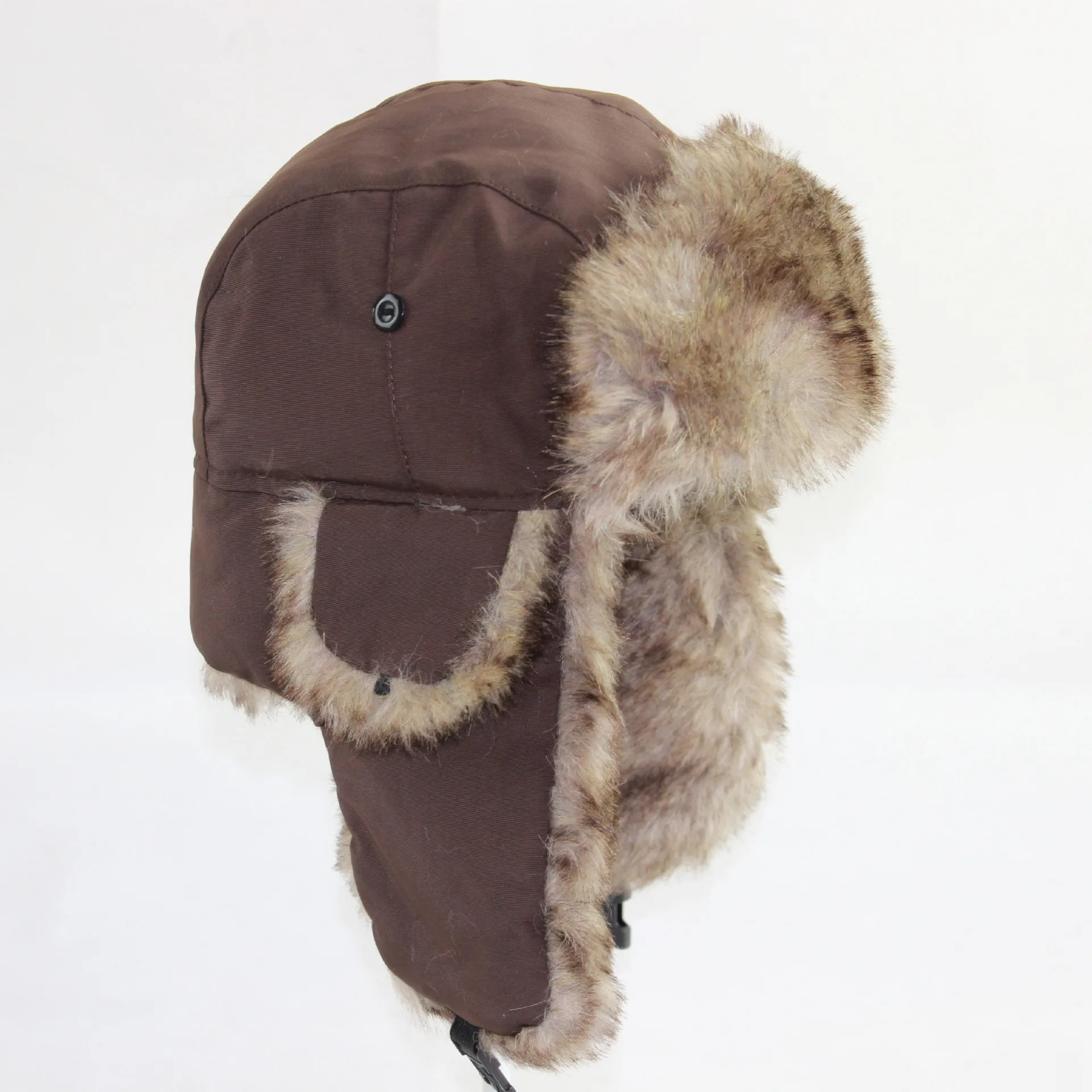 Faded Glory Toddler Girls Pink Poodle Trapper Hat Beanie Faur Fur Stocking Cap