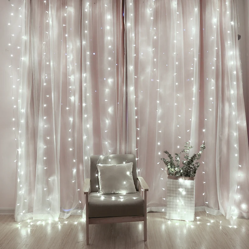 LED Party outdoor Decorative icicle Lights indoor decoration led string curtain fairy light