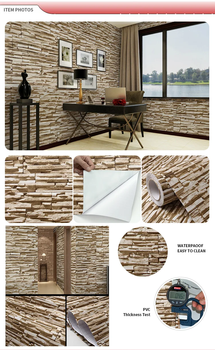 Experienced manufacturer 3D brick self adhesive wallpaper for household decoration