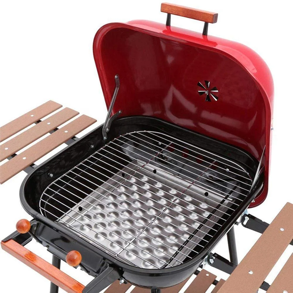 Outdoor Tuin Vierkante Grill,Houtskool Barbecue Grill Met Outdoor Tuin Vierkante Grill,Houtskool Barbecue Grill Met
