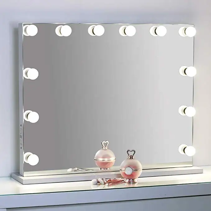 TTAototech 8W Maquillaje Luz-Espejo Luces para iluminar Cadena de bombilla de espejo de vanidad con espejo 