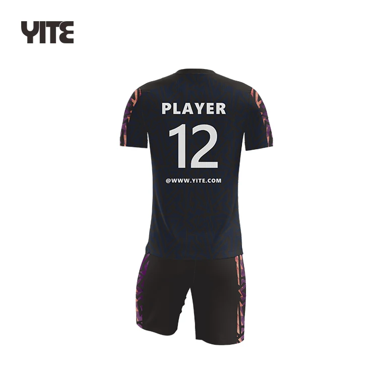 Yite En Gros Noir Fait Sur Commande De Football Authentique T Shirts Top Sublimation Maillot De Football Buy Maillots De Football Authentiques Dessus De Football Personnalises Maillot De Football Noir Product On Alibaba Com