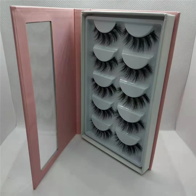 New arrival 3d 5d 6d mink eyelash package boxes 5 pairs per pack lash books for wholesale