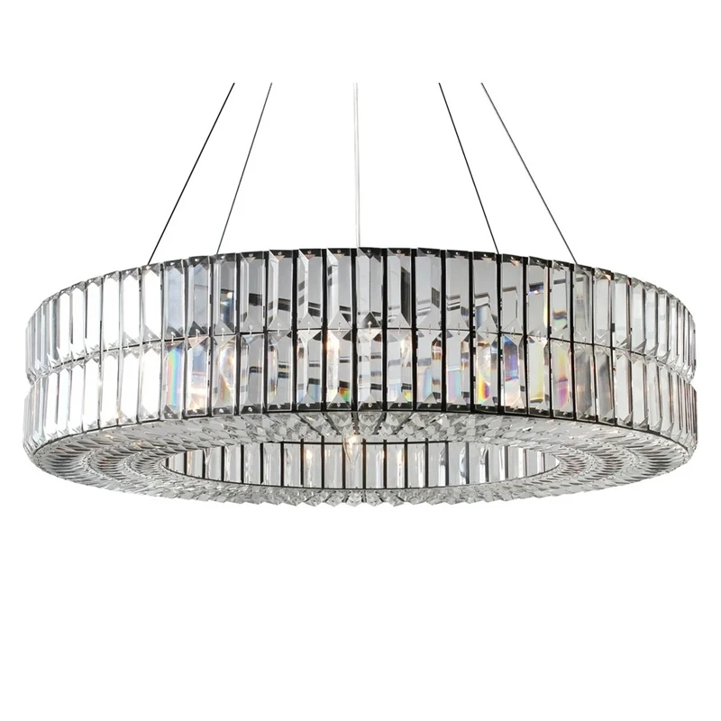 modern big light fixtures led round chrome chandelier pendant lights