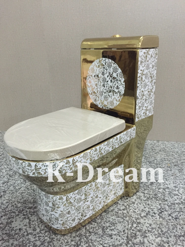 Royal Design Gold Toilet Bowl,Toilets Set Golden Color Wash Basin Sink