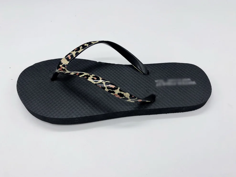 2024hot Sell Summer Film Leopard Upper Slipper for Lady Women Rubber Beach Flip Flops for Outdoor