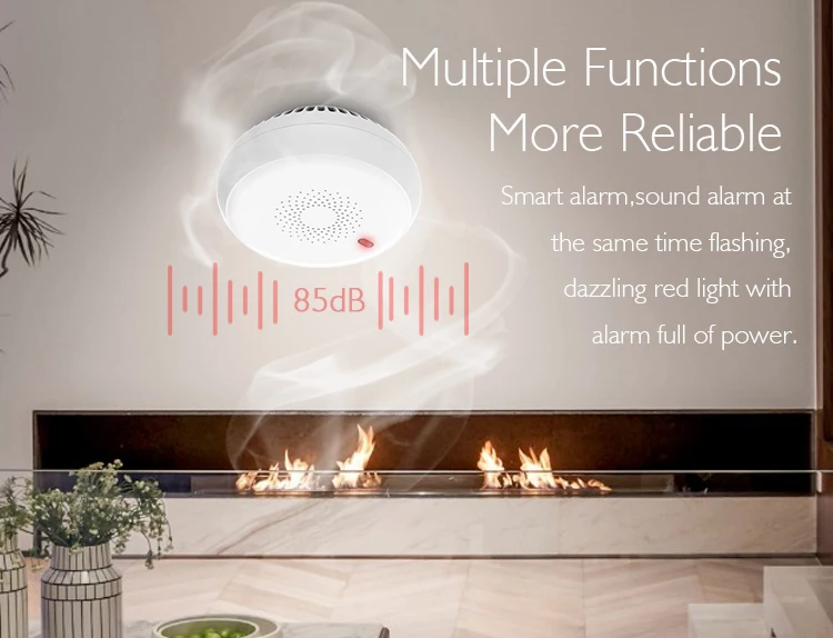 Stand Alone Battery Powered Smart Wireless Smoke Sensor Alarms Detector For Smart Home System - ANKUX.COM