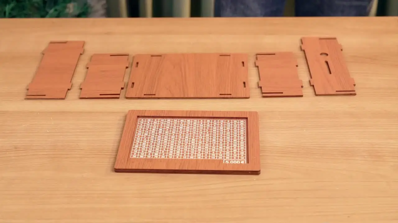 1000/2000/3000/5000/10000 Euro USD Money Box Wooden Piggy Bank Money Vault  Savings Box Challenge Cash Storage Case