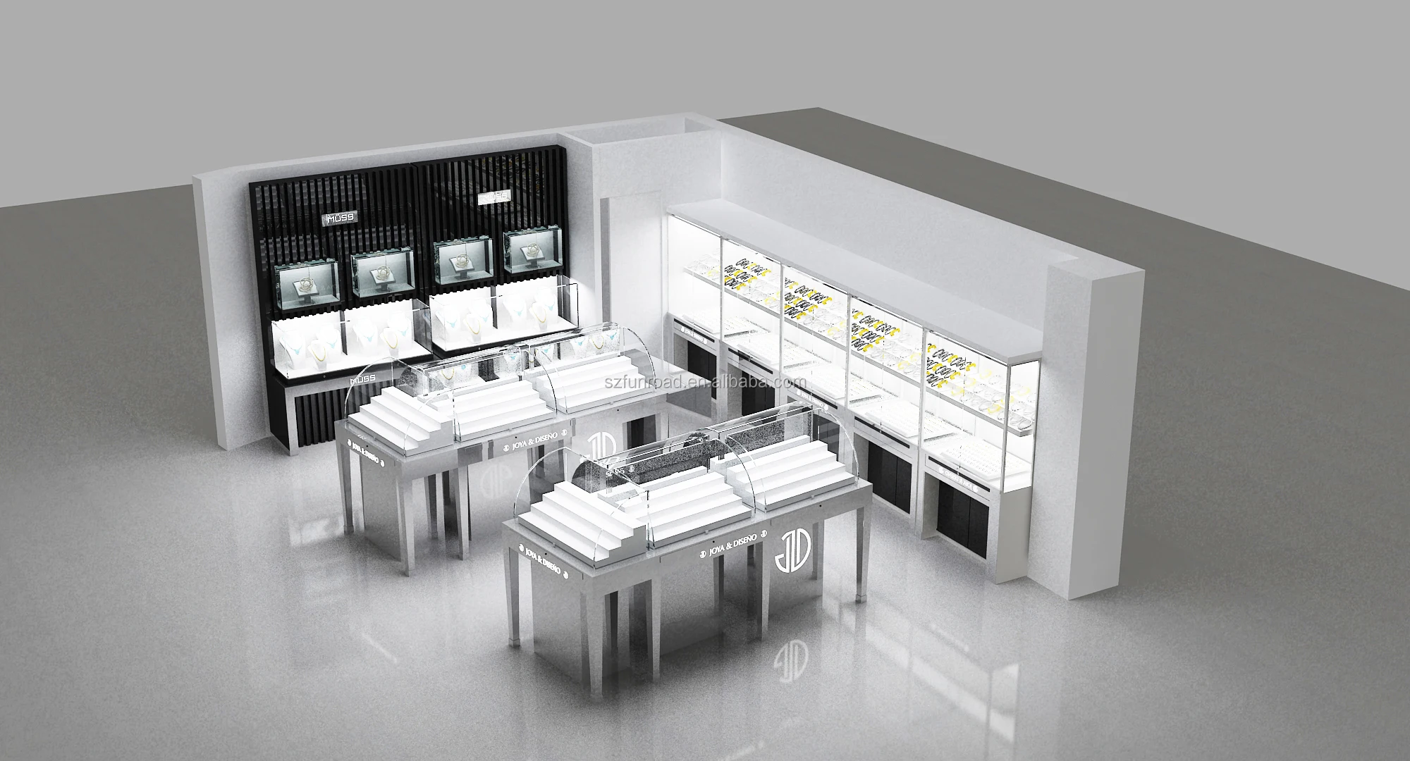 High end jewelry shop counter design jewelry shop decoration for shopping centre