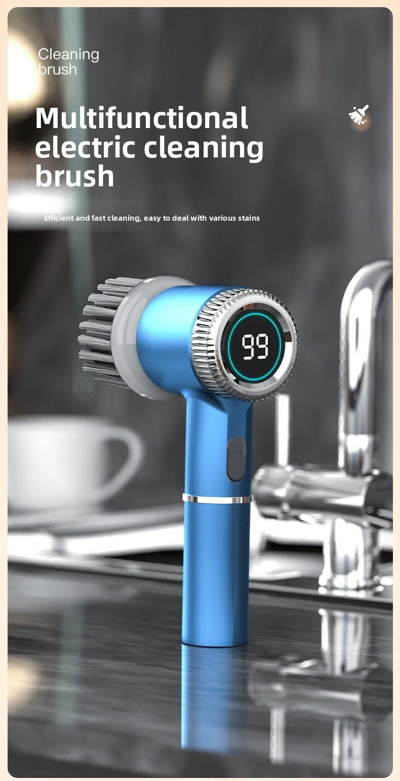 Wireless Household Electric Broom Multifunctional Pot Dishwashing Shoe Cleaning Tool for Bathroom Cross-Border Product