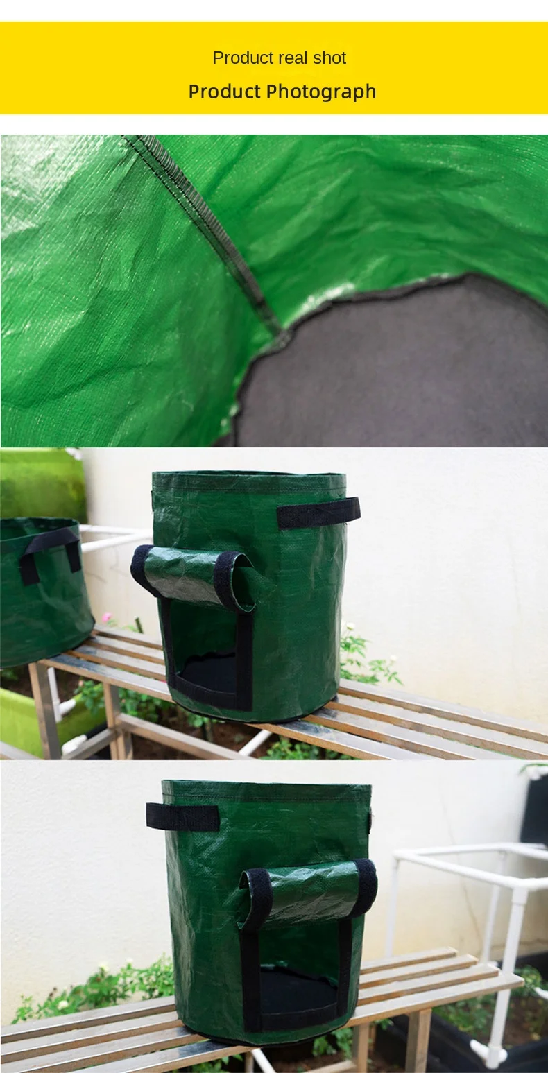 product wholesale factory green pe planting bag for outdoor gardening breathable beauty bag for potato fertilizer grow grow bag-12