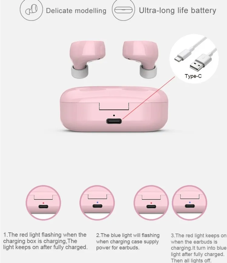 For Qcy Bluetooth Earphone Mini Stereo Wireless Headset In Ear Earbuds