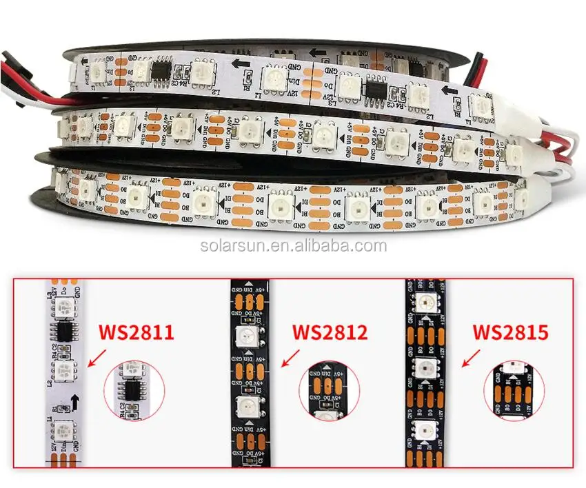 Programmable Ws2812 Ws2813 Ws2815b Digital Ic Built In Leds Dc 12v 5050 ...